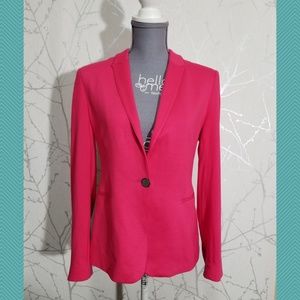Zara Hot Pink Single Button Fitted Blazer Jacket